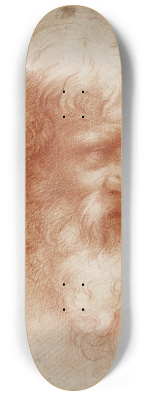 Parmigianino - Head of a Bearded Man, looking right 8.25 inch art skate deck