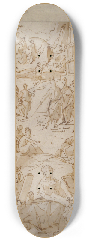 Parrasio Micheli - An Allegory of Learning 8.25 inch art skate deck