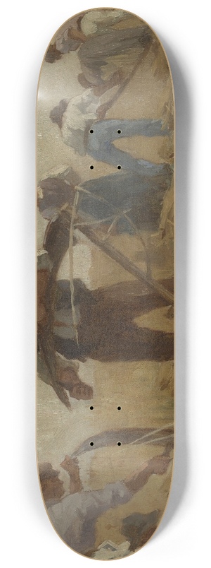 Paul Albert Baudouin - Histoire du bl; Moissonneurs aiguisant leurs faux 8.25 inch art skate deck Paul Albert Baudouin - Histoire du bl; Moissonneurs aiguisant leurs faux 8.25 inch art skate deck