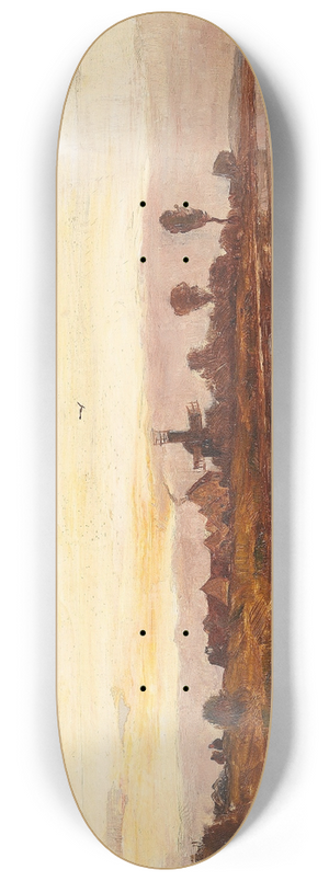 Paul Baum - Hollndische Kanallandschaft mit Windmhle 8.25 inch art skate deck