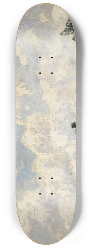 Paul Baum - Sonnig-wolkiger Himmel ber moorigen Wiesen mit Bachlauf 8.25 inch art skate deck