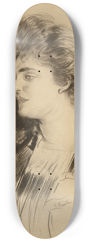 Paul Csar Helleu - Femme de profil 8.25 inch art skate deck