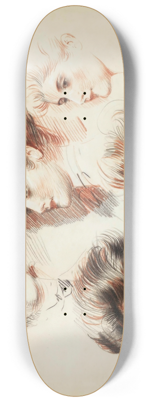 Paul Csar Helleu - Portraits de Marthe Letellier et dEllen Helleu 8.25 inch art skate deck