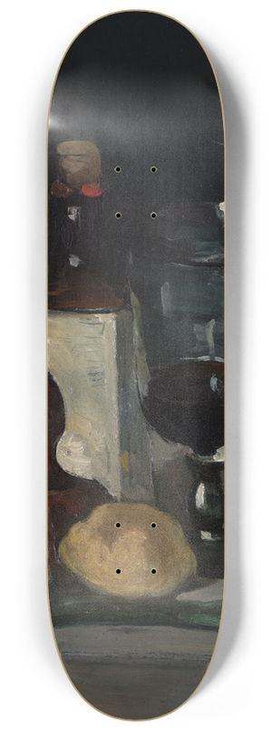 Paul Czanne - Still Life with Bottle, Glass, andLemons 8.25 inch art skate deck