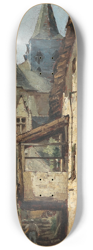 Paul Dsir Trouillebert - A Town Scene 8.25 inch art skate deck