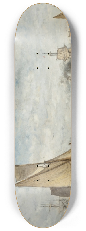 Paul Jean Clays - Boats in a Harbor 8.25 inch art skate deck Paul Jean Clays - Boats in a Harbor 8.25 inch art skate deck