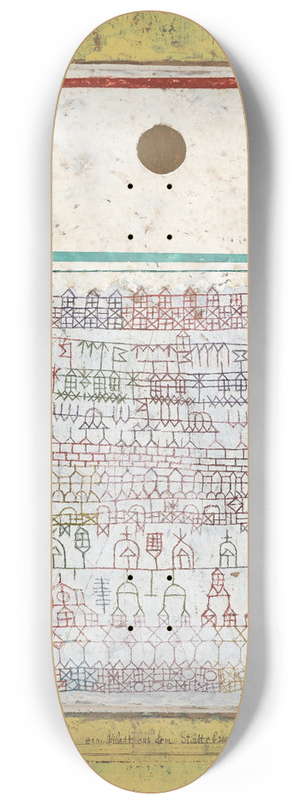 Paul Klee - A Page from the Book of Towns 8.25 inch art skate deck