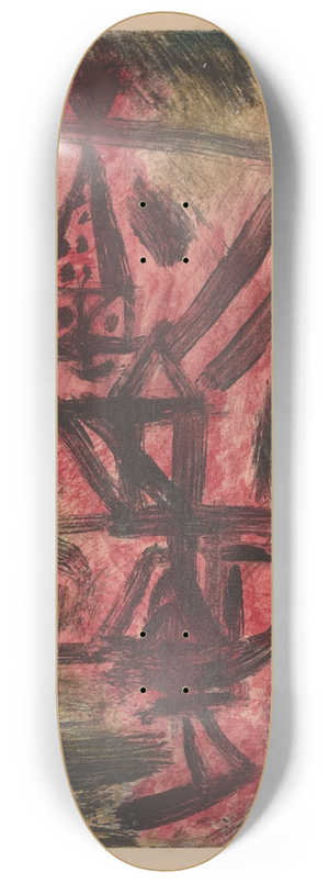Paul Klee - Feuer Clown I (Fire Clown) 8.25 inch art skate deck