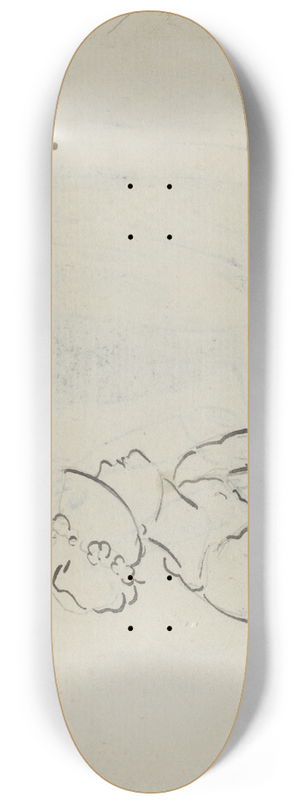 Paul Sandby - Girl with a Bonnet Reclining (verso) 8.25 inch art skate deck