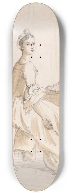 Paul Sandby - Portrait of a Lady at a Drawing Table 8.25 inch art skate deck
