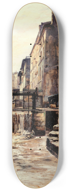 Paul Schaan - La Bivre au bief de la rue de Valence 8.25 inch art skate deck