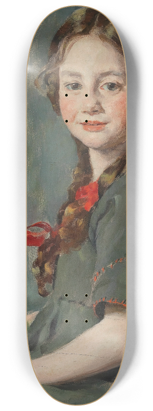Paul Schroeter - Portrait Of A Girl With Apples 8.25 inch art skate deck