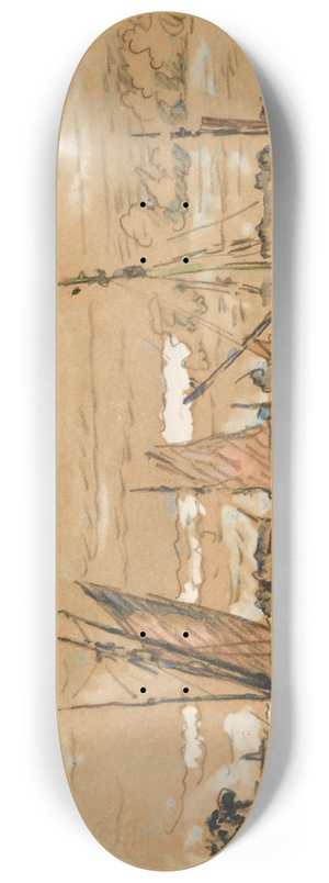 Paul Signac - Bateaux  Honfleur 8.25 inch art skate deck