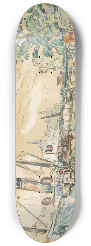 Paul Signac - Paris, La Seine au Pont des Saints-Pres 8.25 inch art skate deck