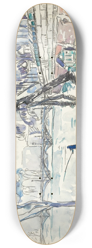 Paul Signac - Paris, Le Pont Des Arts 8.25 inch art skate deck