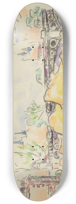 Paul Signac - Paris, le quai au Pont des Saints-Pres 8.25 inch art skate deck