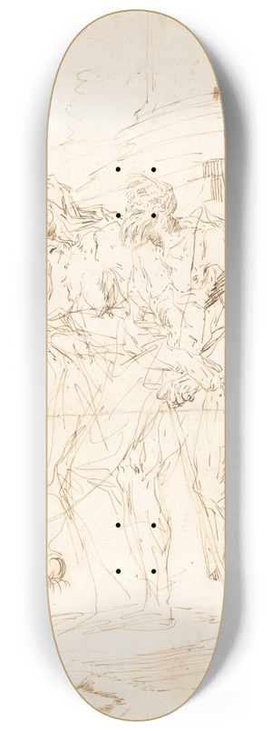 Paul Troger - Two Beggars with Their Dog 8.25 inch art skate deck