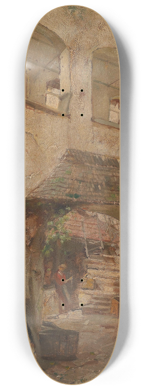 Paul Unbereit - Blick in einen Innenhof in der Wachau 8.25 inch art skate deck Paul Unbereit - Blick in einen Innenhof in der Wachau 8.25 inch art skate deck