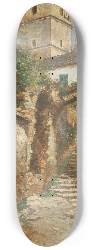 Paul Unbereit - Wachau, Scene of Weissenkirchen on the Danube 8.25 inch art skate deck Paul Unbereit - Wachau, Scene of Weissenkirchen on the Danube 8.25 inch art skate deck