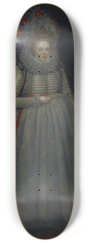 Paul van Somer - Elizabeth Cary, Viscountess Falkland (1585-1639) 8.25 inch art skate deck