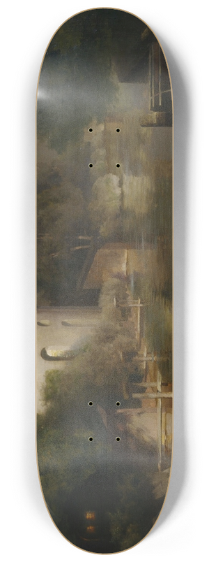 Paul Wilhelm Keller-Reutlingen - Flusslauf mit Kapelle von Frstenfeldbruck 8.25 inch art skate deck Paul Wilhelm Keller-Reutlingen - Flusslauf mit Kapelle von Frstenfeldbruck 8.25 inch art skate deck