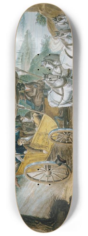 Pavel Petrovich Svinin - Travel by Stagecoach Near Trenton, New Jersey 8.25 inch art skate deck