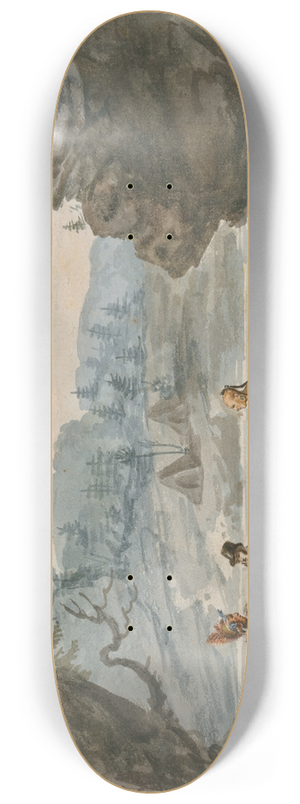 Pavel Petrovich Svinin - Two Indians and a White Man in a Canoe 8.25 inch art skate deck