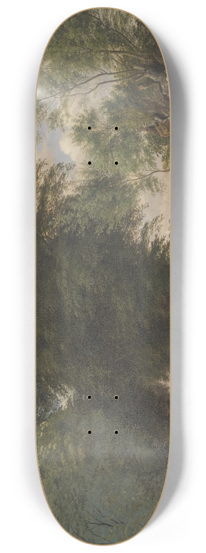 P. C. Skovgaard - A Country Road near Vognserup Manor, Zealand. The Painter J.Th. Lundbye Sketching by the Roadside 8.25 inch art skate deck