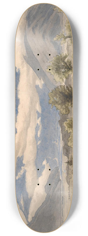 P. C. Skovgaard - Italiensk bjerglandskab i overskyet vejr 8.25 inch art skate deck