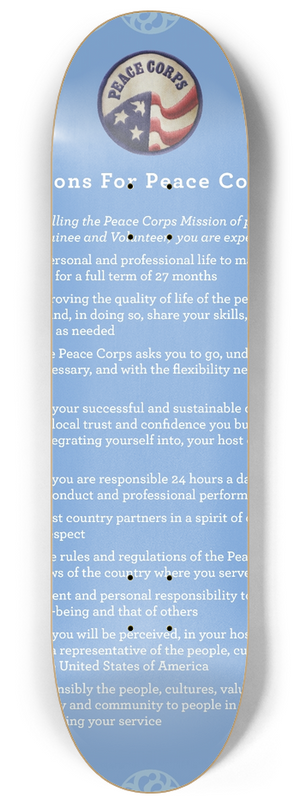 Peace Corps - Core Volunteer Expectations 8.25 inch art skate deck