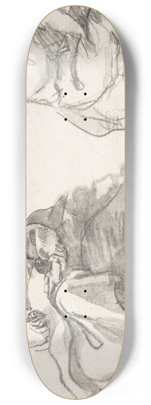 Pedro Duque y Cornejo - Two Figures of Evangelists Writing 8.25 inch art skate deck