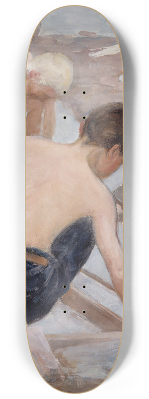 Pekka Halonen - Two Boys On The Shore 8.25 inch art skate deck