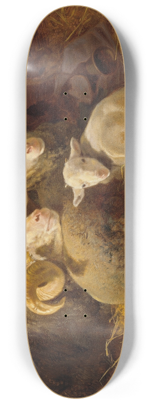 Anton Schrdl - Sheep in the stable 8.25 inch art skate deck