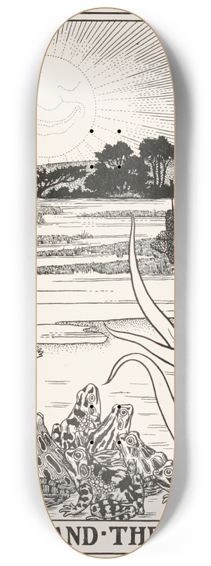 Percy J. Billinghurst - The Sun and the Frogs 8.25 inch art skate deck