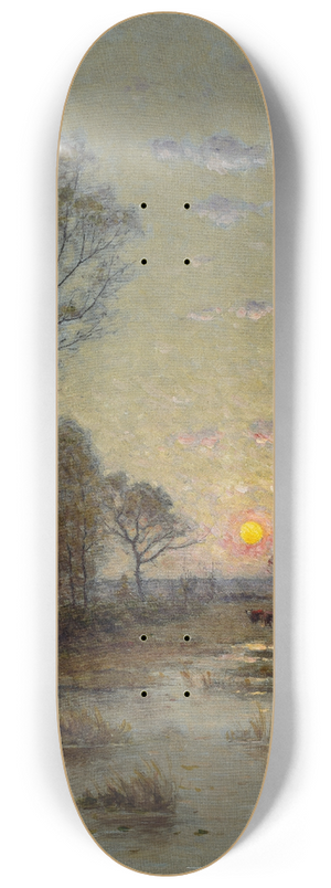 Per Ekstrm - Two Cows in an Evening Landscape 8.25 inch art skate deck Per Ekstrm - Two Cows in an Evening Landscape 8.25 inch art skate deck