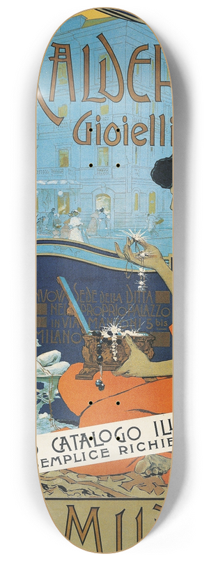 Adolfo Hohenstein - A. Calderoni Gioielliere 8.25 inch art skate deck Adolfo Hohenstein - A. Calderoni Gioielliere 8.25 inch art skate deck