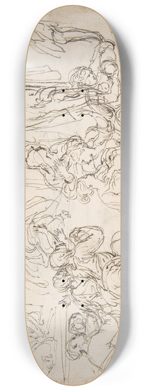 Perino Del Vaga - Kneeling, Seated and Standing Figures 8.25 inch art skate deck