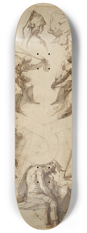 Perino Del Vaga - Studies of Figures and Architecture 8.25 inch art skate deck