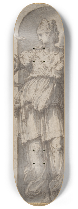 Perino Del Vaga - Study for Allegorical Figure of Prudence 8.25 inch art skate deck