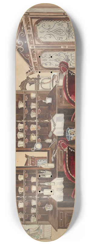 Perkins Harnly - Barber Shop 8.25 inch art skate deck