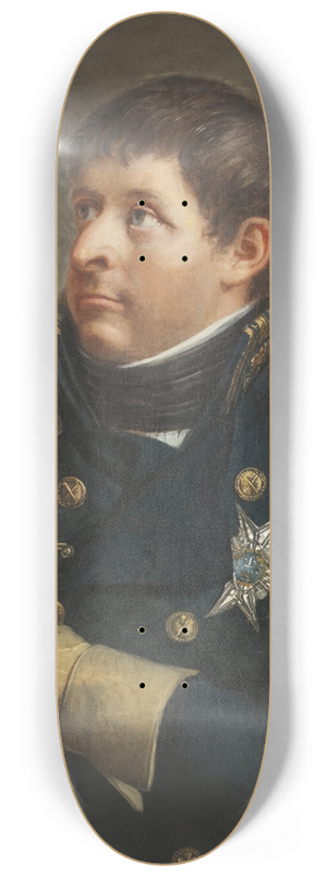Per Krafft the Younger - Karl August, 1768-1810, Duke of Holstein-Sonderburg-Augustenburg, Crown Prince of Sweden 8.25 inch art skate deck