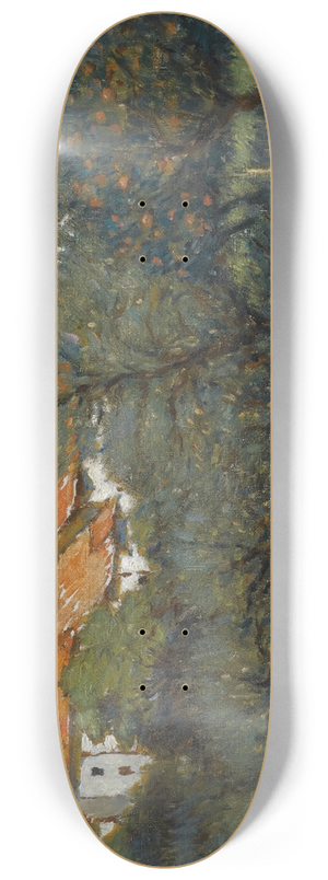 Peter Alexandrovitch Nilouss - Landscape With Red Roofs 8.25 inch art skate deck