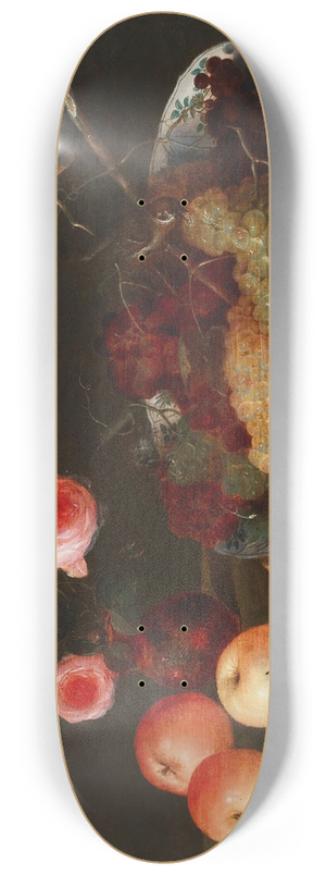 Peter Binoit - A fruit and flower still life with birds 8.25 inch art skate deck