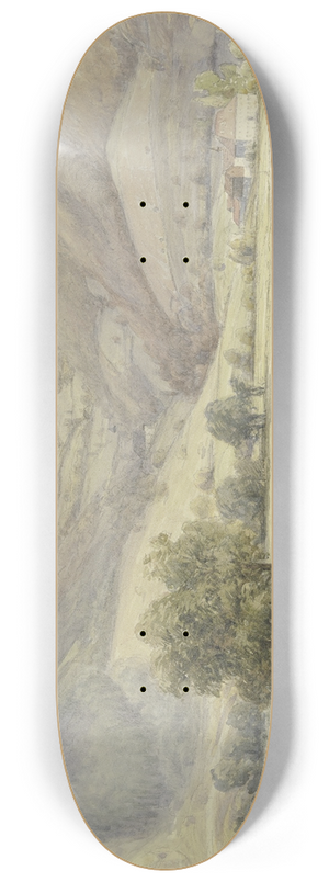 Peter Burnitz - Flusslandschaft mit hohen Bergen 8.25 inch art skate deck