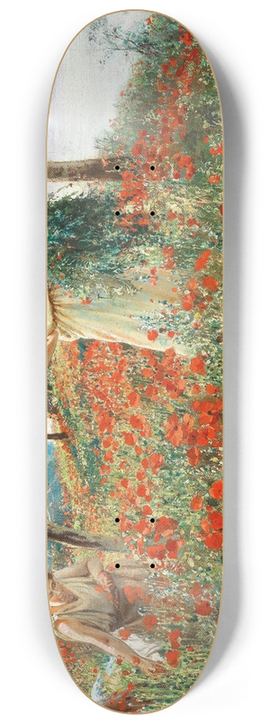 Peter Conrad Schreiber - In a poppy field 8.25 inch art skate deck