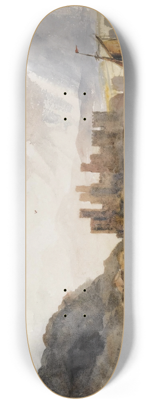 Peter De Wint - Conway Castle, North Wales 8.25 inch art skate deck
