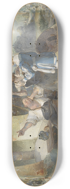 Peter Fendi - Fridolin And Two Workmen By The Forge 8.25 inch art skate deck