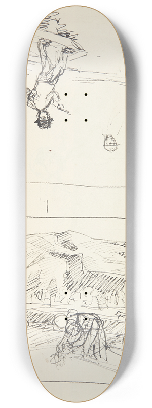 Peter Hansen - To udkast med frger 8.25 inch art skate deck