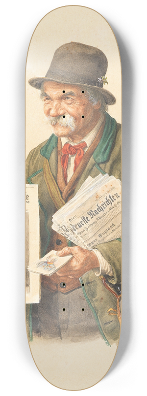 Peter Kraemer The Younger - Mnchner Zeitungsverkufer 8.25 inch art skate deck