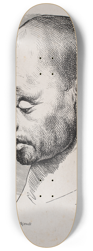 Peter Ludvig Meisling - Hovedet af en skaldet mand 8.25 inch art skate deck